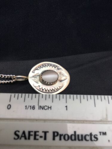 Navajo Mother of Pearls Turquoise Pendant Necklace | Sterling Silver | Authentic Native American Handmade | 18" | 8954