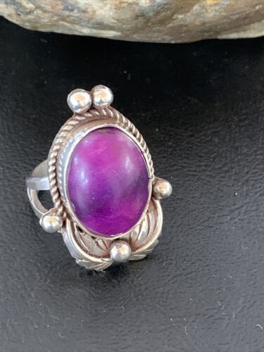 Native American Women's Navajo Purple Sugilite Ring | Sterling Silver | Sz 9.5 | 10442