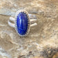 Women's Adjustable Navajo Lapis Lazuli Ring | Sterling Silver | Sz 7.5 | Authentic Native American Handmade | 12451