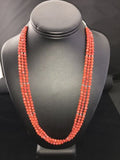Southwestern Navajo Faceted Red Coral Bead Necklace | Sterling Silver | Authentic Native American Handmade | 01819