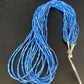 Navajo Stabilized Denim Lapis Heishi Necklace | 10 Strand | Sterling Silver Tube | 24" | 13421
