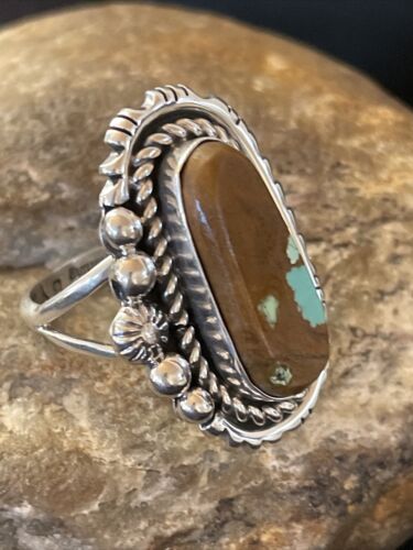 Native American Navajo Sterling Silver #8 Turquoise Ring | Sz 10.5 | 1133 - Masha USA
