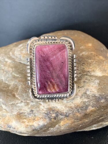 Native American Navajo Purple Spiny Oyster Ring | Sterling Silver | Sz 5 | 1772