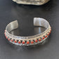 Zuni Red Coral Cuff Bracelet | Sterling Silver | Authentic Native American Handmade | 14179