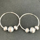 Native American Navajo Pearls Hoop Earrings | Sterling Silver | 3755