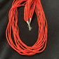 Navajo Red Stabilized Coral Heishi Necklace | 10 Strand Sterling Silver | 20" | 760