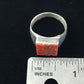 Navajo Men's Red Opal Inlay Ring | Sterling Silver | Sz 9.5 | Authentic Native American Handmade | 10104