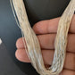 Navajo Liquid Silver Heishi Necklace | 40 Strands | Sterling Silver Tubes | 19" | 02214