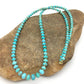 Navajo Faceted Blue Turquoise Necklace | Gold Filled Beads | Authentic Native American | 24" | 2908