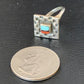 Native American Women's Navajo Blue Turquoise Coral Inlay Ring | Sz 8 | 13132