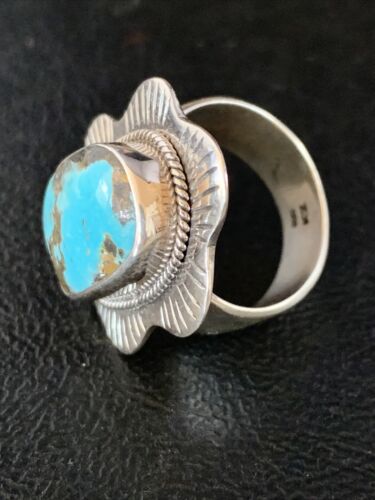 Southwestern Navajo Blue Kingman Turquoise Ring | Sterling Silver | Sz 6 | 13784