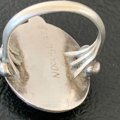 Southwestern Old Pawn Navajo Blue Turquoise Ring | Sterling Silver | Sz 6.5 | 2170