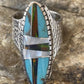 Navajo Multi-Color Opal & Turquoise Inlay Ring | Sterling Silver | Sz 7 | Authentic Native American Handmade | 1582