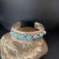 Men's Blue Kingman Turquoise Cuff Bracelet | Sterling Silver | 7 Stone | Authentic Native American Handmade | 14137