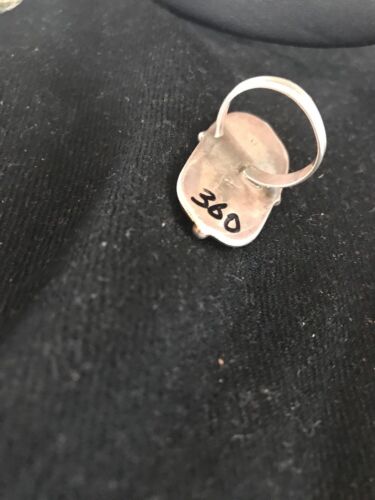 Navajo Blue Turquoise Ring | Sterling Silver | Adjustable | Authentic Native American Handmade | 10209