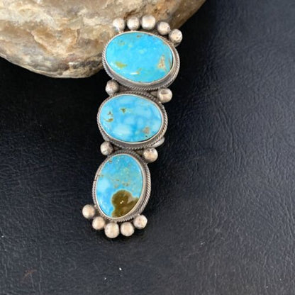 Navajo Blue Kingman Turquoise Multi-Stone Ring | Authentic Native American Sterling Silver | Sz 5.5 | 14063
