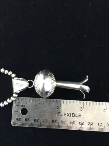 Navajo Sterling Silver Necklace | Large Naja Pendant 4" | Authentic Native American Handmade | 1673 - Masha USA