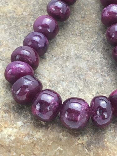 Authentic Native American Ruby Bead Necklace | Navajo Gold-Filled | 17" | Christmas Jewelry