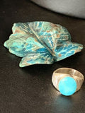 Navajo Blue Kingman Turquoise Ring | Sterling Silver | Sz 9 | Authentic Native American Handmade | 14155