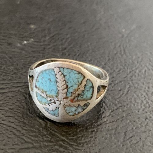 Navajo Blue Denim Lapis Inlay Ring | Sterling Silver | Sz 4 | Authentic Native American Handmade | 10892