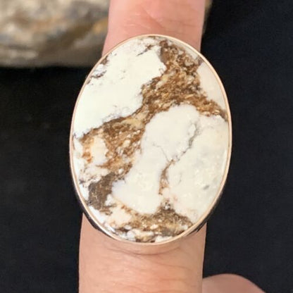 Native American Women's Wild Horse Turquoise Ring | Sz 8 | Sterling Silver | 14028