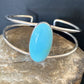 Minimalist Women's Blue Kingman Turquoise Cuff Bracelet | Sterling Silver | 12868