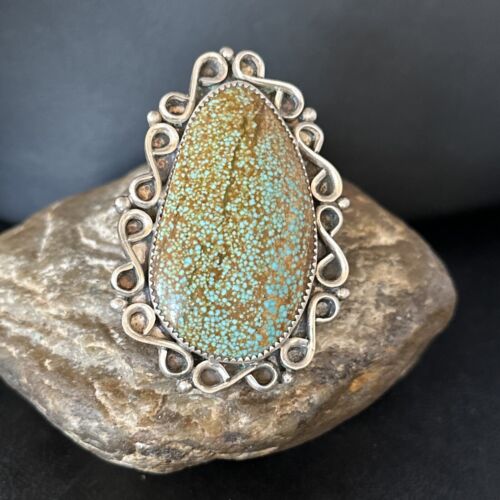 Native American Sterling Silver Blue Turquoise #8 Ring | Sz 9 | 14549