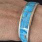 Native American Women's Blue Sleeping Beauty Turquoise Inlay Cuff Bracelet | Sterling Silver | 14321