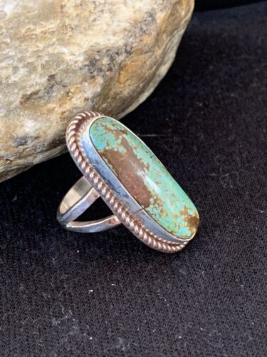 Native American Navajo Sterling Silver Turquoise #8 Ring | Sz 8.5 | 320