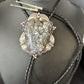 Men's Bolo Tie | White Buffalo Turquoise | Sterling Silver | Navajo | 3" | 14784