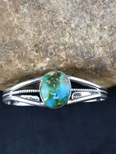 Native American Navajo Turquoise Bracelet | Sterling Silver | Authentic Handmade | 4549 - Masha USA