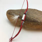 Native American Red Leather Bow Model Car Charm Dangle | Navajo Handmade | 6.5" | 8891