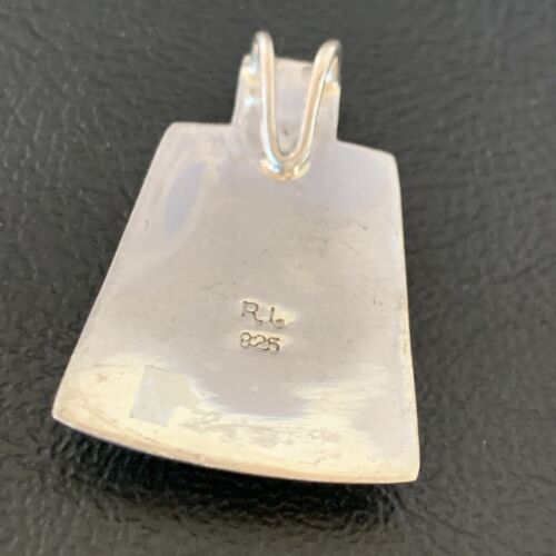 Authentic Native American Navajo Sterling Silver Pendant with Red Opal Inlay | Handmade Jewelry | 13342