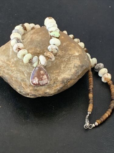 Navajo Wild Horse Turquoise Necklace | Sterling Silver | 21" | Authentic Native American Handmade | 12499