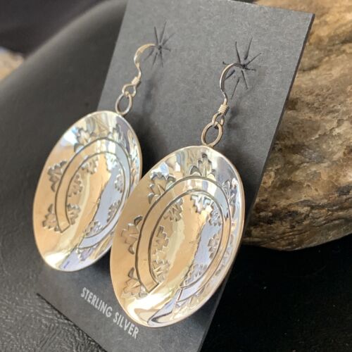 Navajo Basket Weave Earrings | Sterling Silver | Authentic Native American Handmade | 10758
