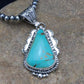 Men's Royston Turquoise Pendant | Sterling Silver Navajo Pearl Necklace | Authentic Native American Handmade | 2525