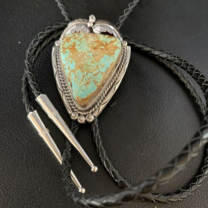 Southwestern Men's Bolo Tie | Blue #8 Turquoise | Sterling Silver | Navajo | 14112