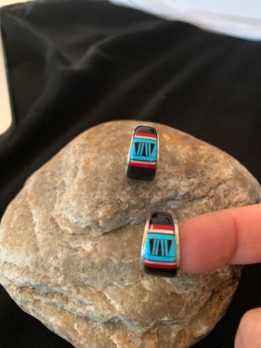 Navajo Sterling Necklace | Spiny Turquoise Multi-Stone Earrings Set | Handmade Jewelry 1028