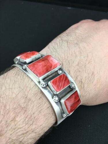 Navajo Spiny Oyster Cuff Bracelet | Sterling Silver | Authentic Native American Handmade | 1314