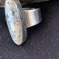 Navajo Men's White Black Cinnabrite Ring | Sterling Silver | Sz 7.5 | Authentic Native American Handmade | 1553