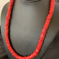 Native American Navajo Red Coral Bead Necklace | Sterling Silver | Authentic Handmade | 20" | 11873