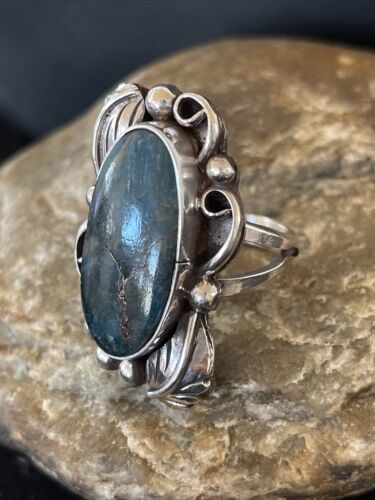 Navajo Blue Lapis Ring | Sterling Silver | Sz 10 | Authentic Native American Handmade | 1205
