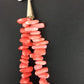 Navajo Native American Coral 2-Strand Bamboo Necklace | Sterling Silver | Southwestern 3253
