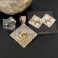 Navajo Sterling Silver & Brass Horse Pendant Earrings Ring Set | Sz 12 | Authentic Native American Handmade | 1212