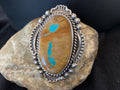 Navajo Blue Boulder Turquoise Ring | Sterling Silver | Sz 7 | Authentic Native American Handmade | 748
