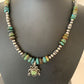 Men's Spiderweb Turquoise Pendant | Navajo Pearls Sterling Silver Necklace | Authentic Native American Handmade | 1017