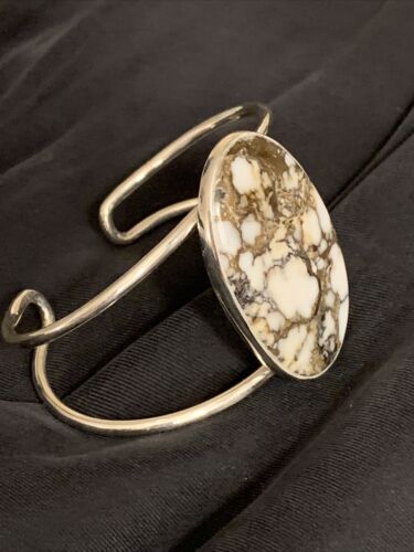 Native American Women's Wild Horse Turquoise Cuff Bracelet | Sterling Silver | 10499