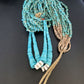 Men's XL Santo Domingo Blue Turquoise Shell Bead Jacla Necklace | 36" | 13187