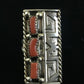 Navajo Red Coral Ring | Sterling Silver | Sz 9 | Authentic Native American Multi-Stone | 10092