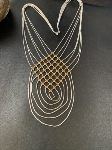 Gold Filled Liquid Silver Heishi Necklace | 7 Strand Sterling Silver Tube | 18" | 12632